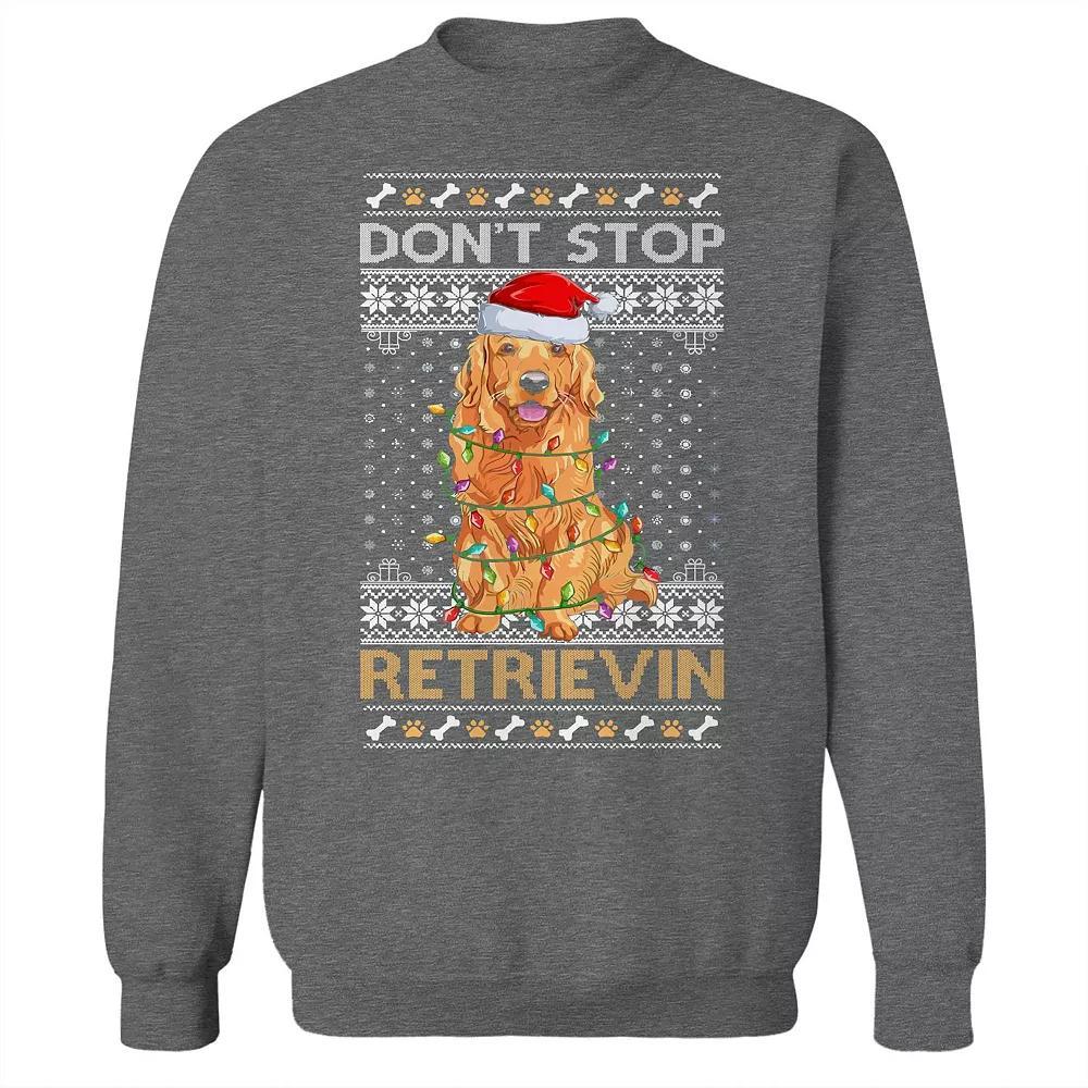 Men's Christmas Sweater Stop Retrievin Graphic Sweatshirt, Size: Small, Grey Heather Product Image