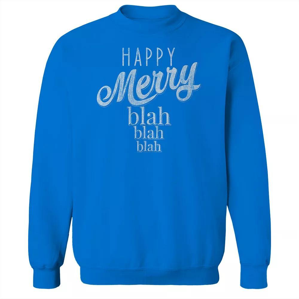 Men's Happy Merry Blah Fleece Sweatshirt, Adult Unisex,  Product Image