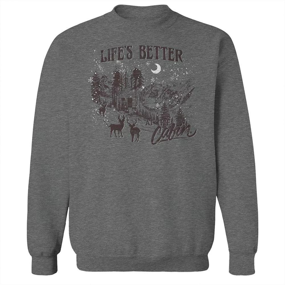 Men's Life's Better at the Cabin Fleece Sweatshirt, Adult Unisex,  Product Image