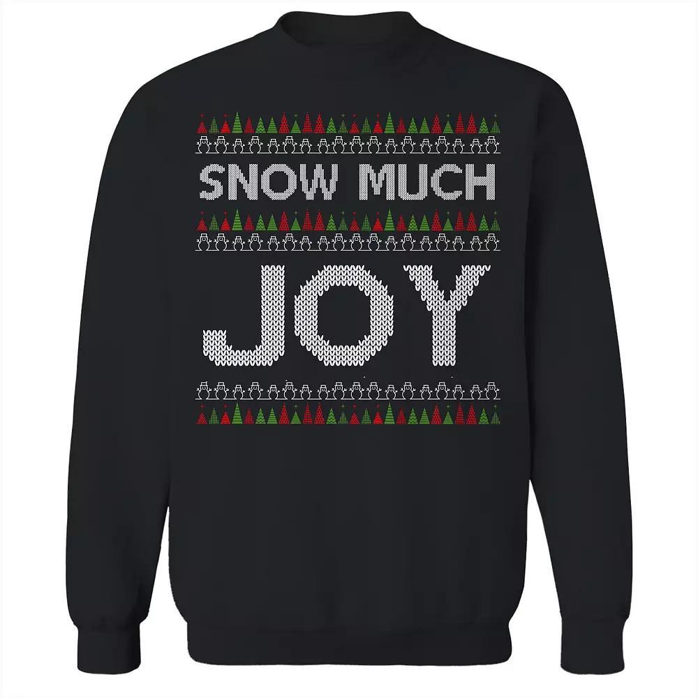 Men's Snow Much Joy Christmas Sweater Graphic Sweatshirt, Size: Large, Black Product Image