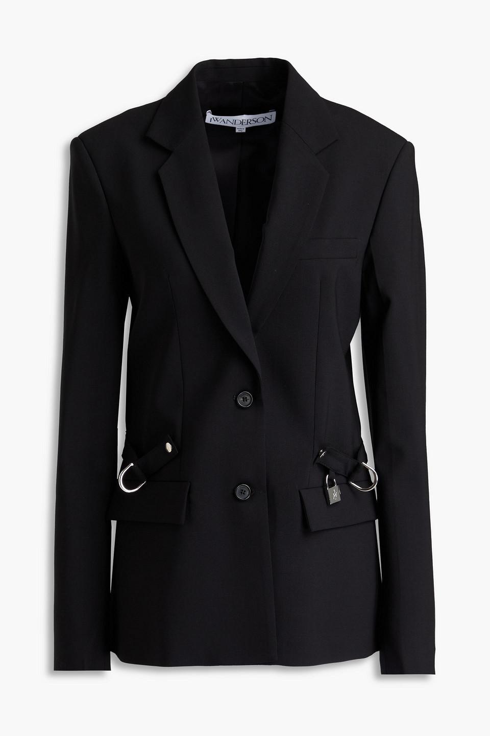 JW ANDERSON Padlock Strap Wool Blazer In Black Product Image