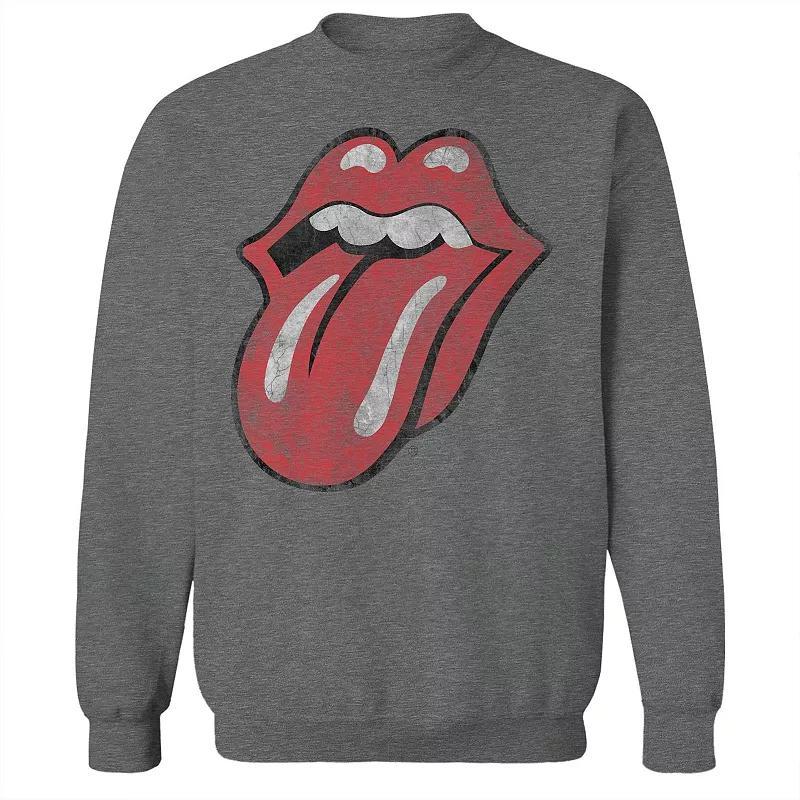 Junior's Distressed Tongue Graphic Fleece Sweatshirt, Women's, Size: Medium, Grey Heather Product Image