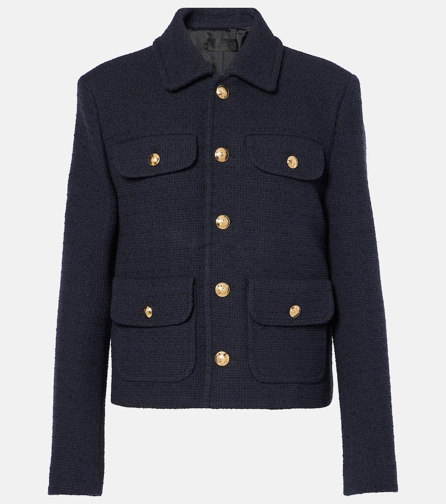 NILI LOTAN Paola Boucle Short Jacket In Navy Product Image