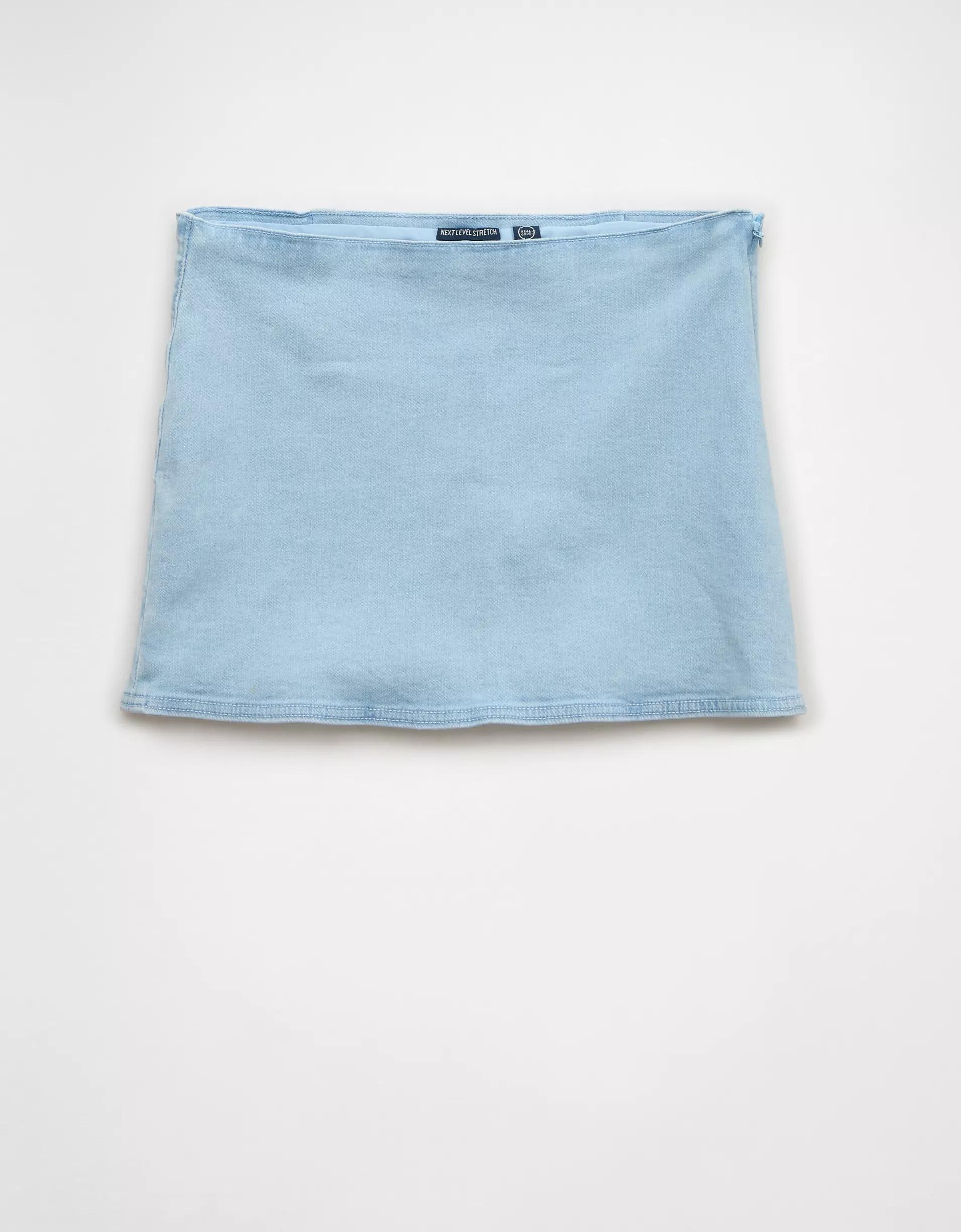 AE Next Level Low-Rise Denim Micro Skort Product Image