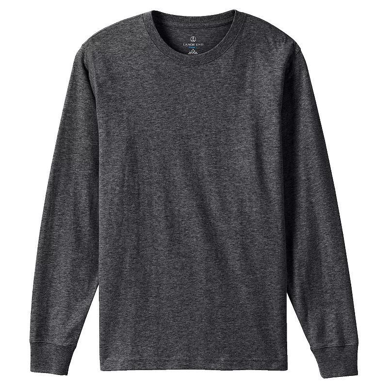 Men's Land's End Super-T Long Sleeve T-Shirt, Size: XL, Dark Grey Heather Product Image