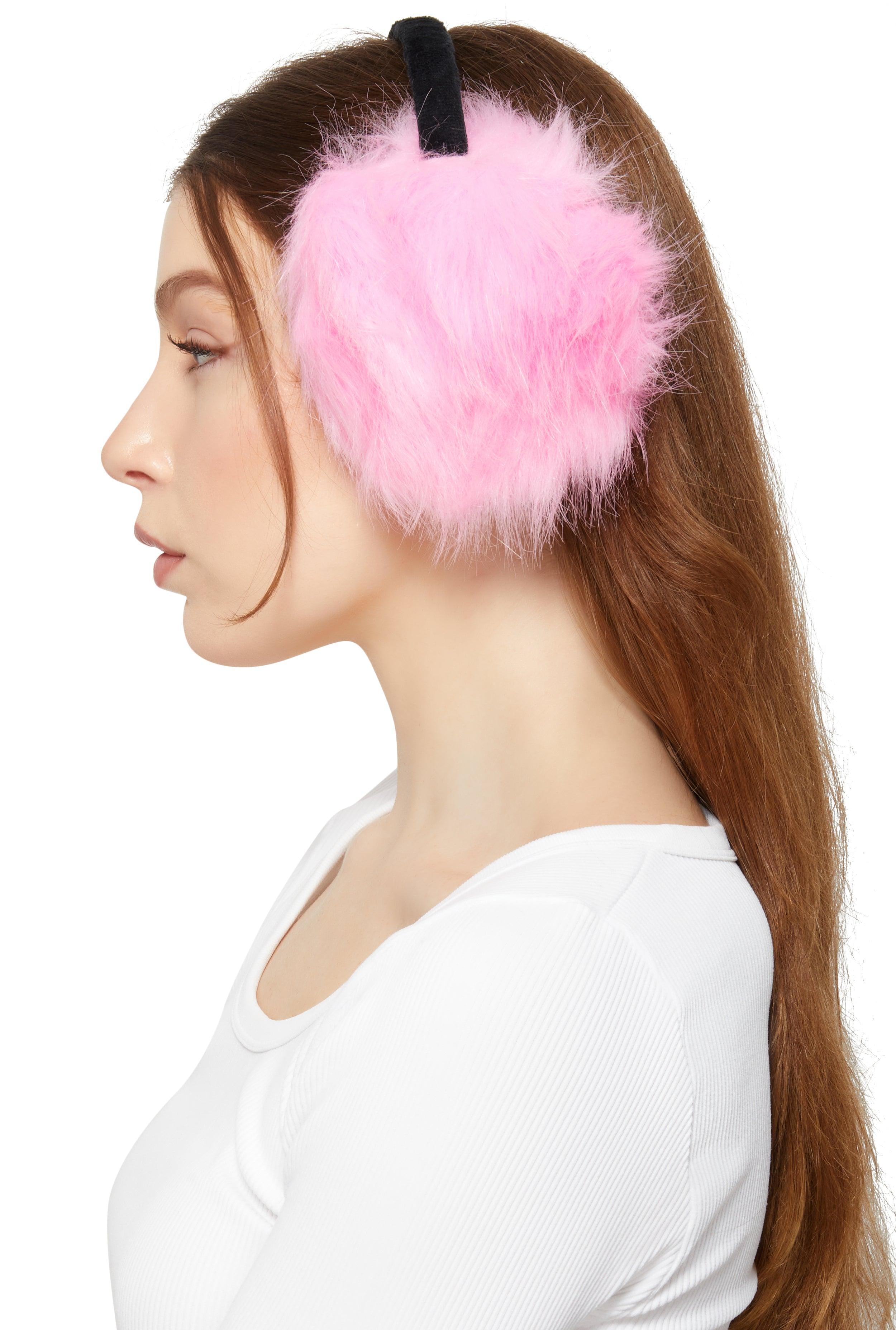 Oversized Faux Fur Earmuffs Female Product Image