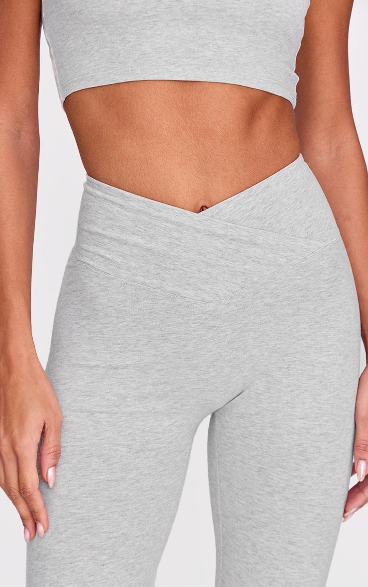 Ash Grey Sculpt Wrap Waist Gym Leggings Product Image