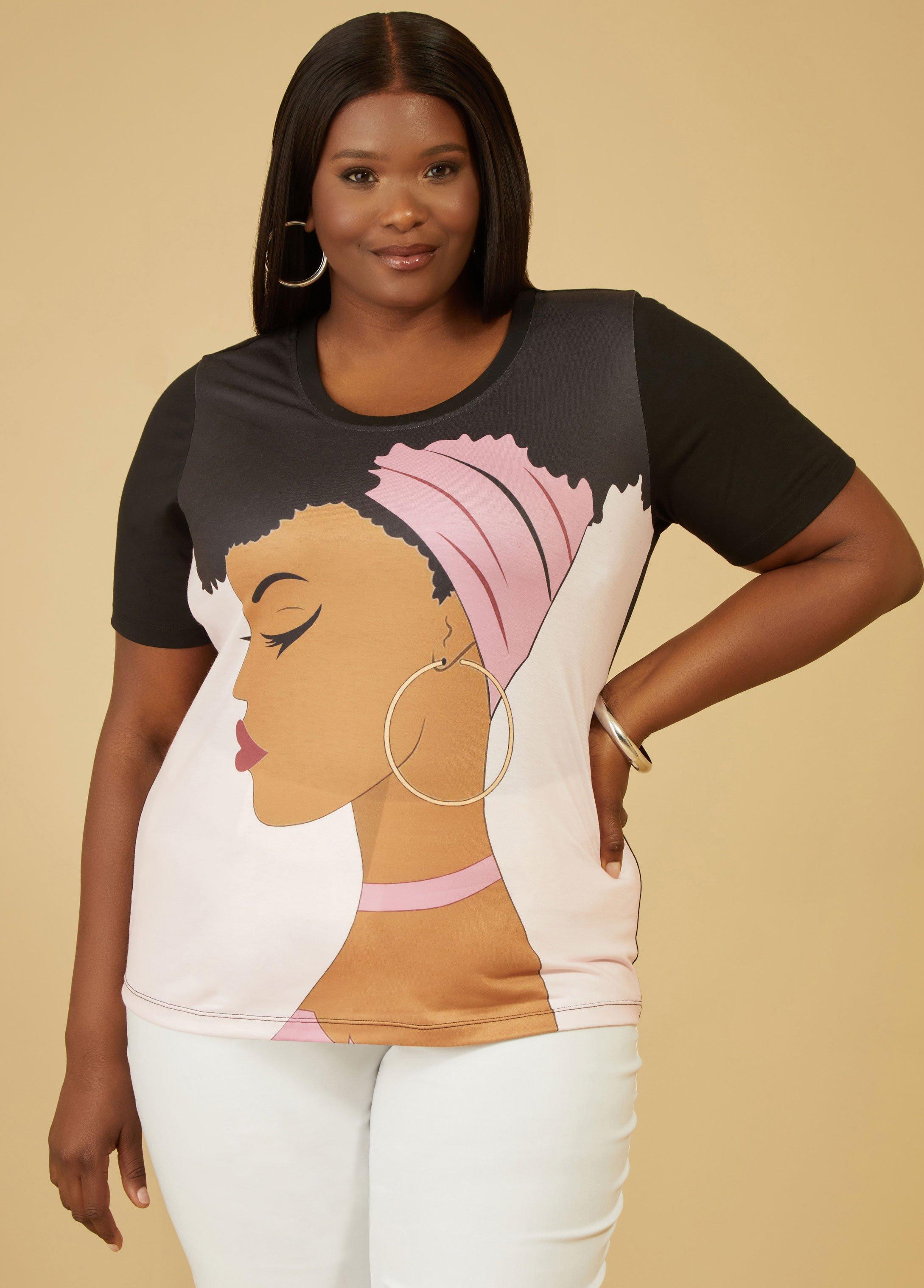 Plus Size Profile Knit Graphic Tee Ashley Stewart Product Image