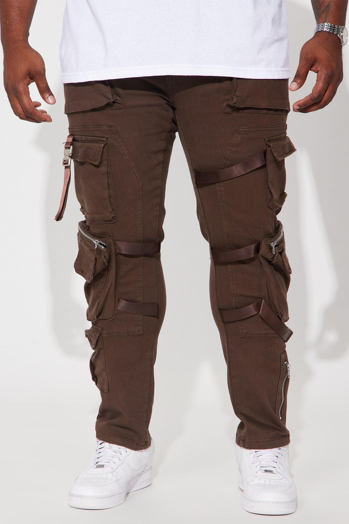 Strap It Up Cargo Straight Jeans - Brown Product Image