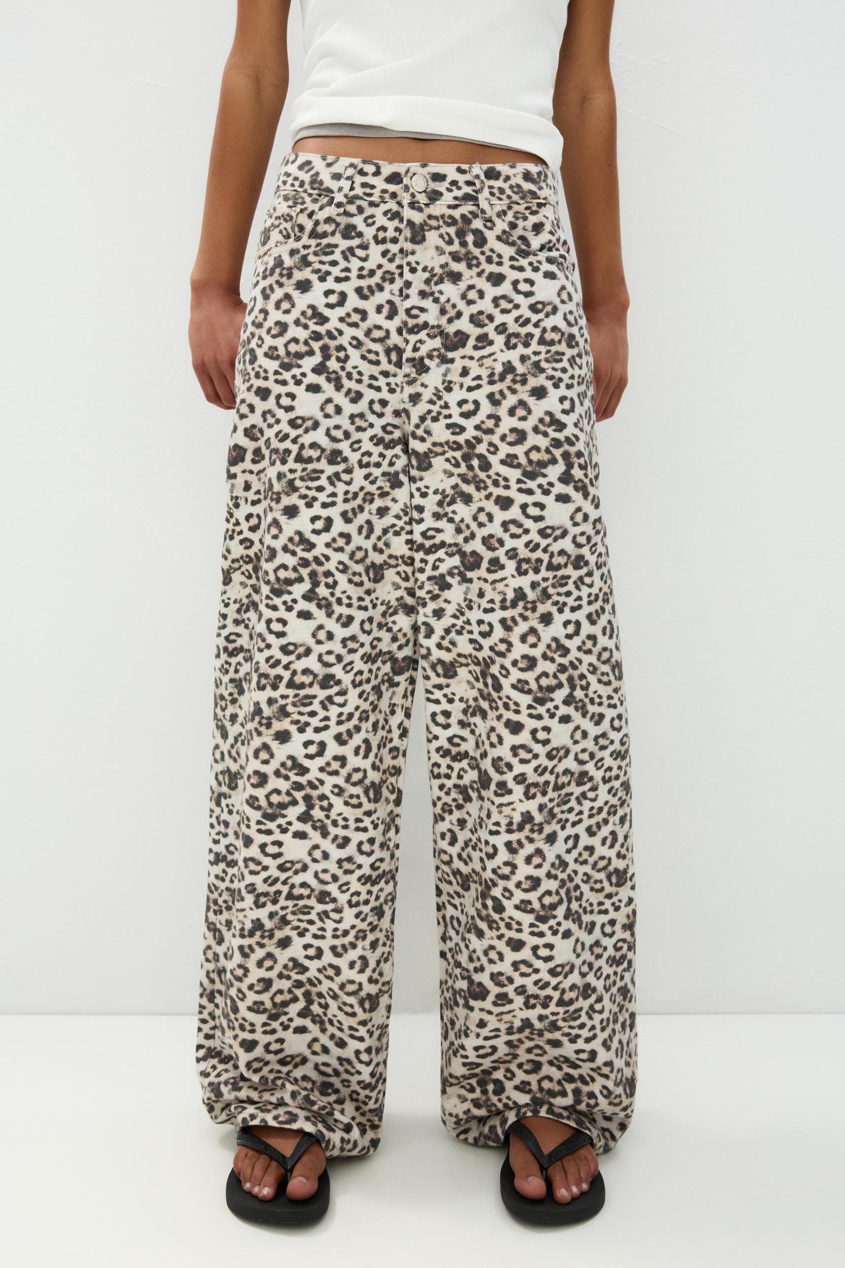STWD leopard print baggy jeans Product Image