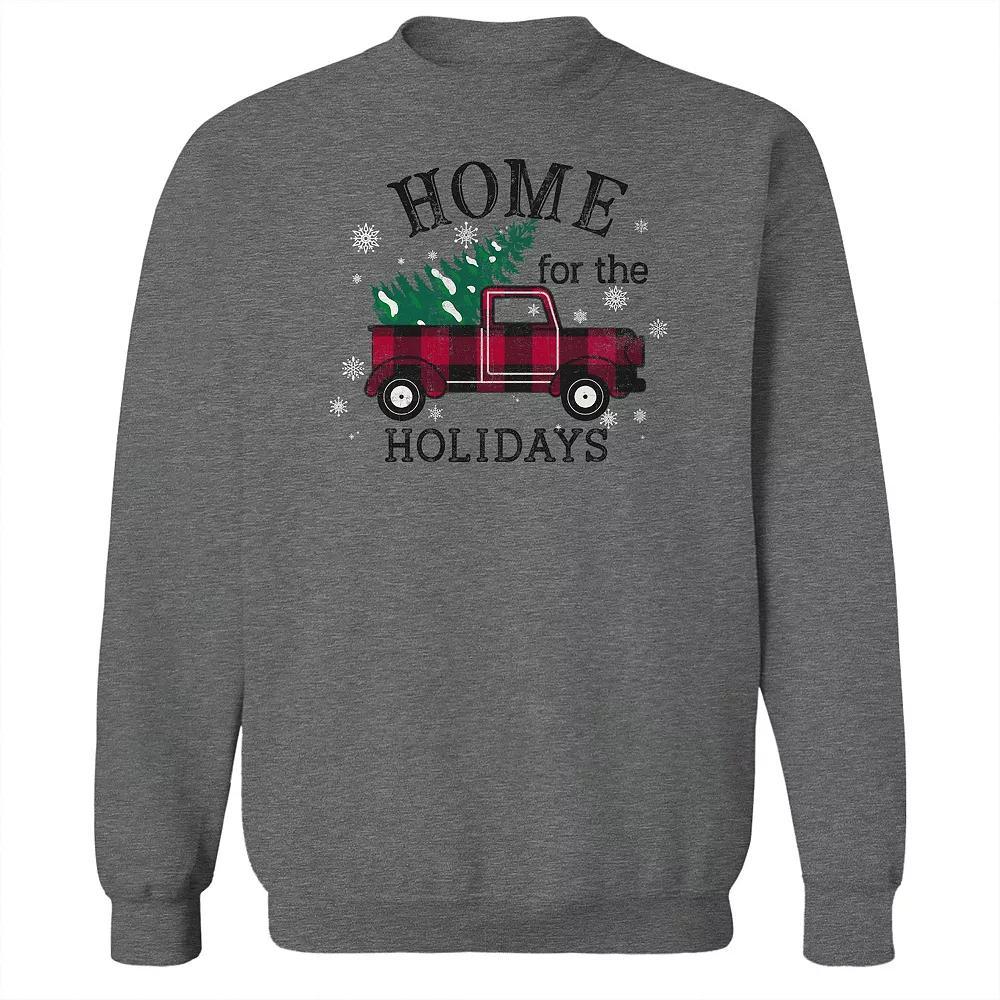 Men's Home for the Holidays Fleece Sweatshirt, Adult Unisex,  Product Image