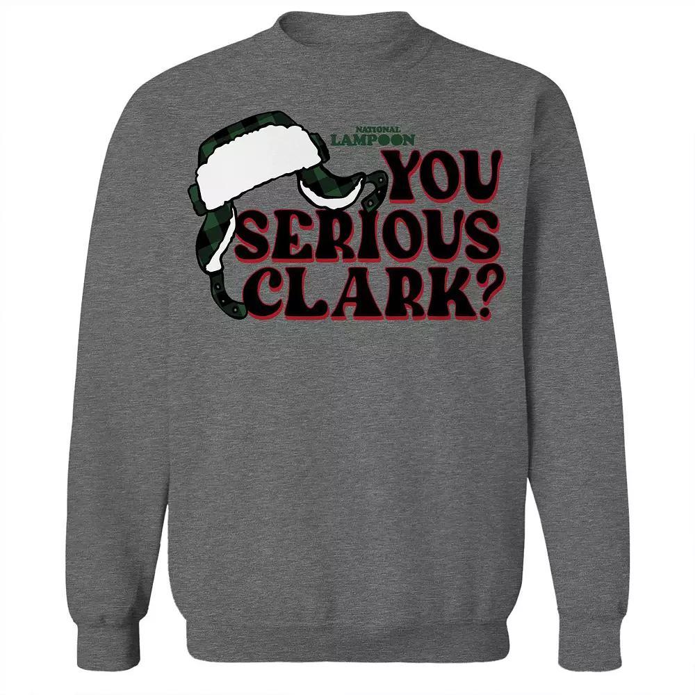 Men's You Serious Clark Black National Lampoon's Christmas Vacation Graphic Fleece Crew Sweatshirt,  Product Image