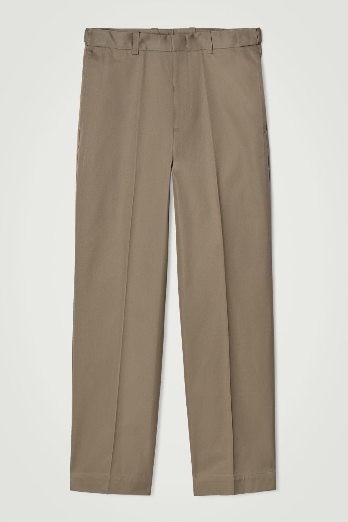 RELAXED COTTON STRAIGHT-LEG PANTS Product Image