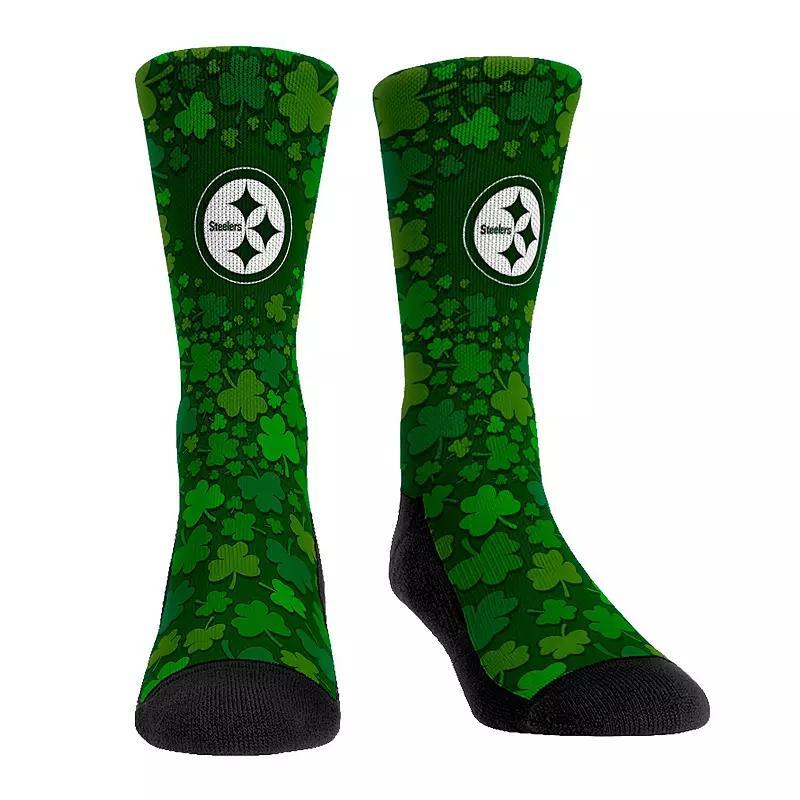 Rock Em Socks Pittsburgh Steelers St. Pattys Day Shamrock Crew Socks, Mens Product Image