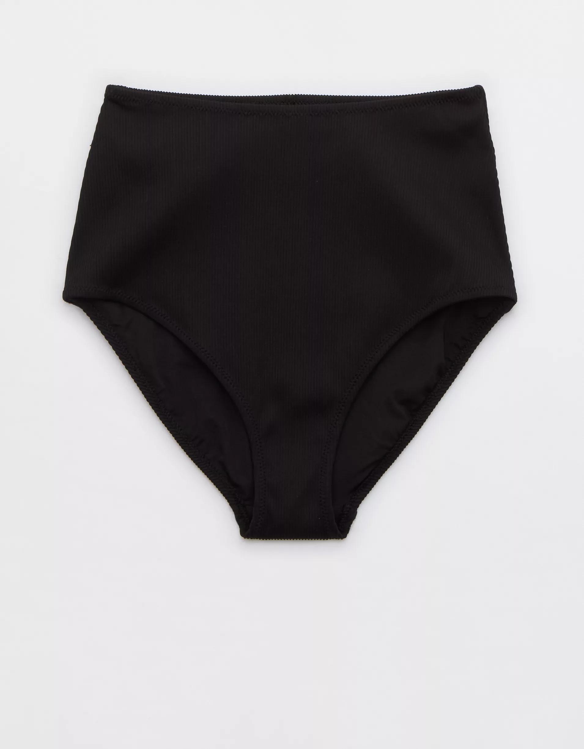 Aerie Ribbed High Waisted Full Coverage Bikini Bottom Product Image