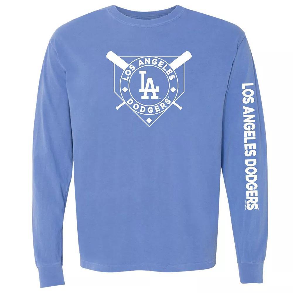 Womens Soft as a Grape Royal Los Angeles Dodgers Pigment Dye Long Sleeve T-Shirt Product Image