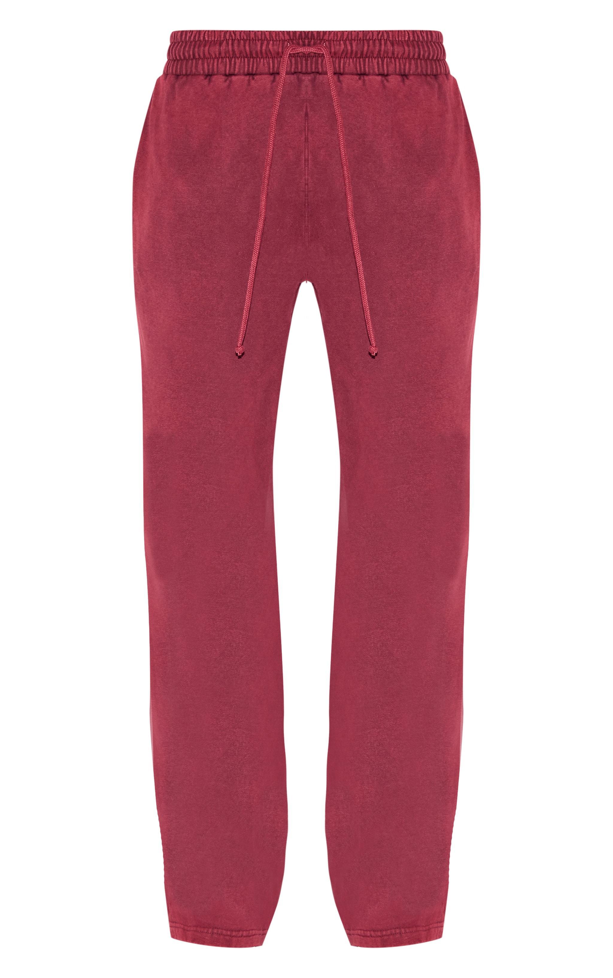  Burgundy Wash Wide Legged Sweatpants Product Image