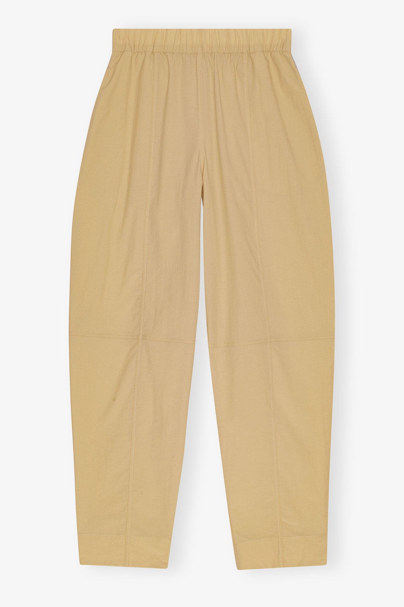 Beige Elasticated Curve Trousers Product Image