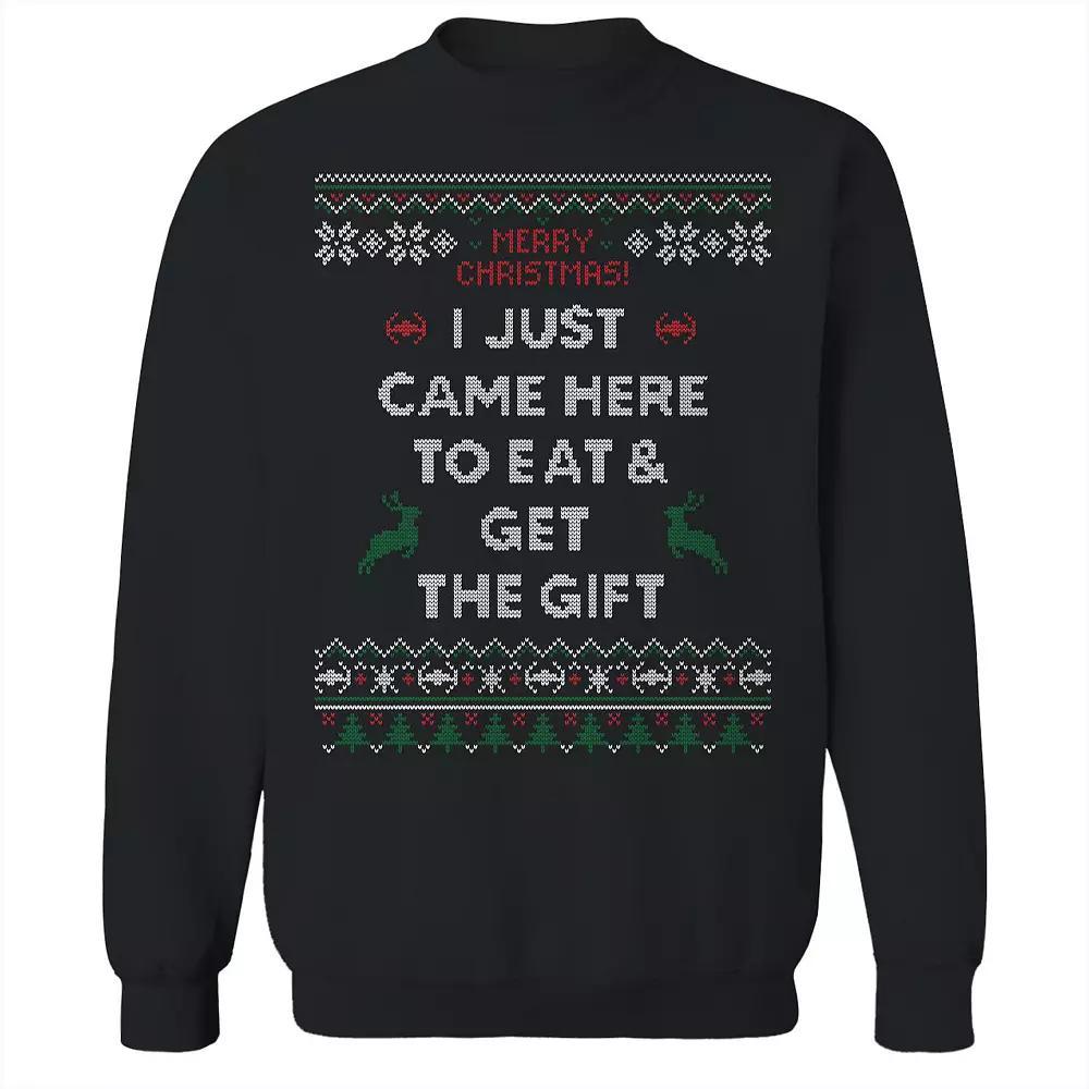 Men's Eat and Run Christmas Sweater Graphic Sweatshirt, Size: XXL, Black Product Image