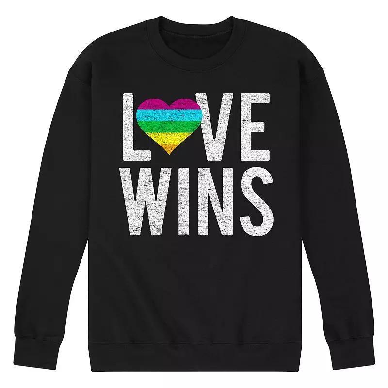 Mens Love Wins Fleece Sweatshirt Grey Gray Product Image