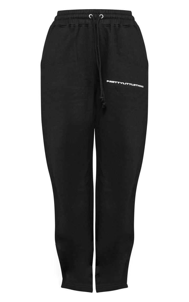 PRETTYLITTLETHING Black Logo Straight Leg Sweatpants Product Image