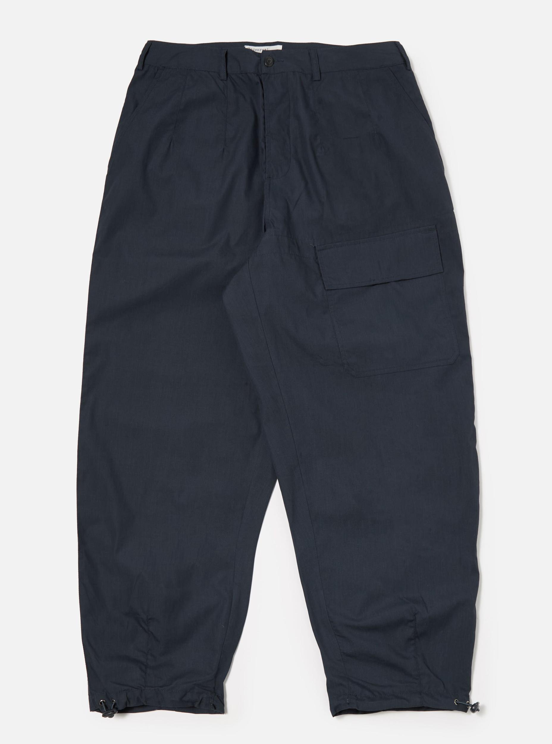 Universal Works Loose Pilot Trouser in Navy Recycled Polytech Product Image