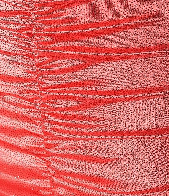 Honey and Rosie Glitter Lace-Up Back Front Slit Mermaid Long Dress Product Image