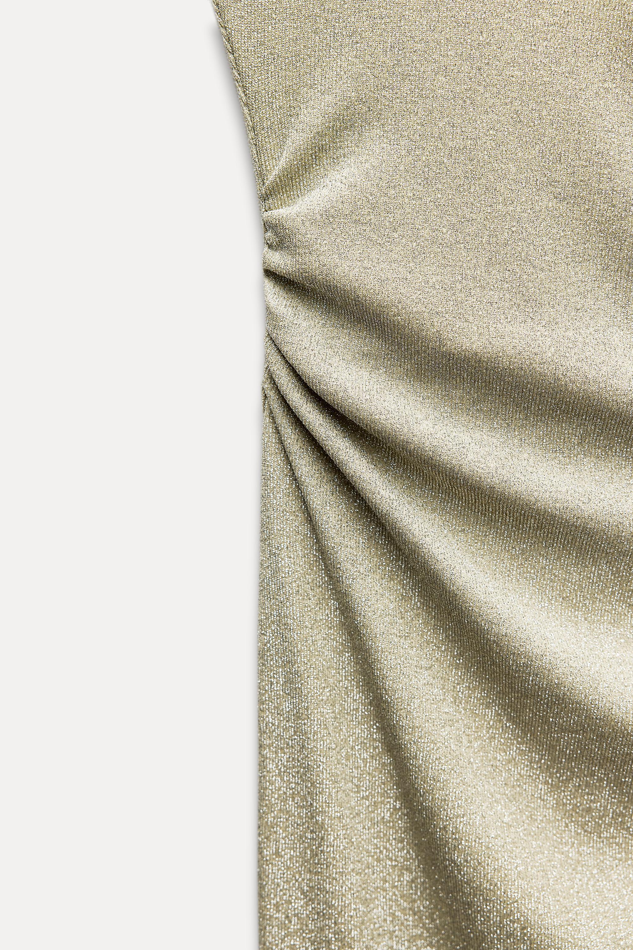 HALTER DRESS WITH METALLIC THREAD Product Image