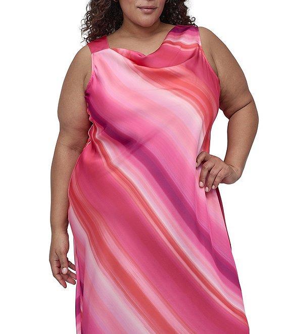 DKNY by Donna Karan Plus Size Printed Slip Dress Product Image