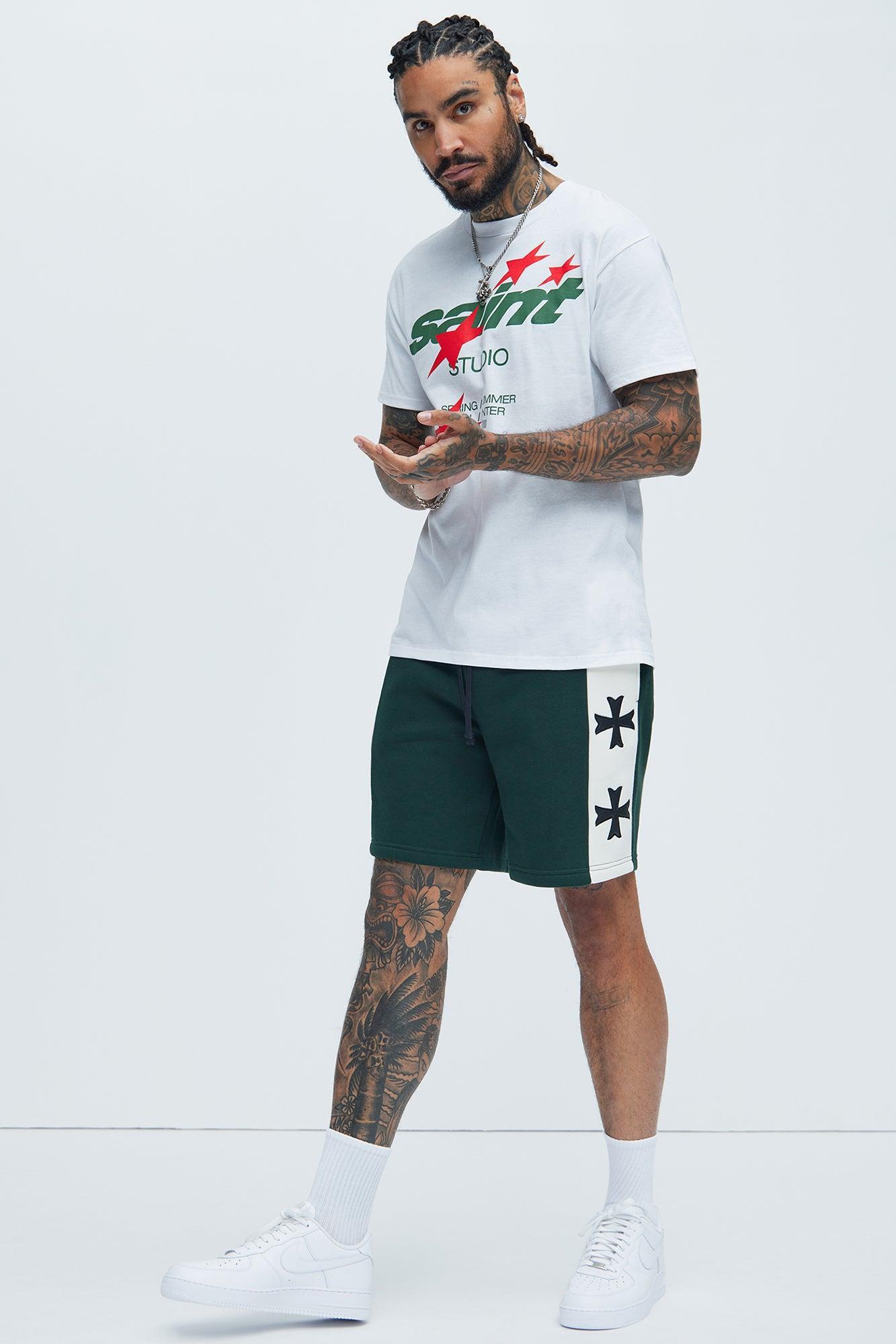 Tyson Desmond Sweat Shorts - Green/combo Product Image