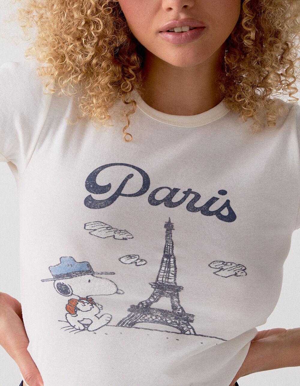 RSQ x Peanuts Snoopy Paris Womens Baby Tee Product Image