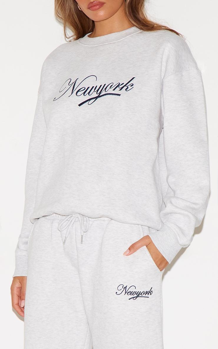  Ash Grey New York Embroidered Boxy Sweat Product Image