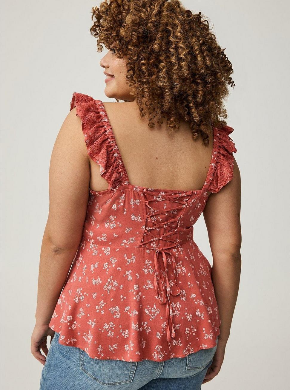 Challis Peplum Corset Top Product Image