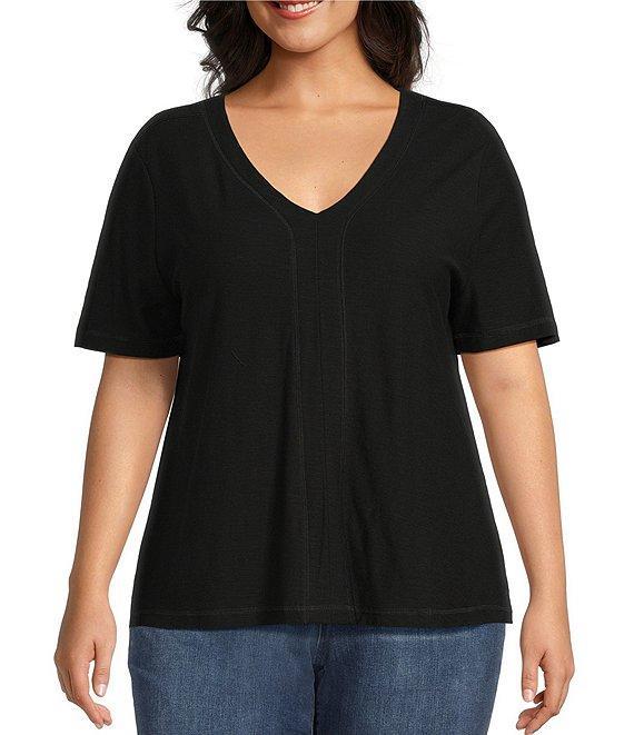 Westbound Plus Size Short Sleve V-Neck Top Product Image
