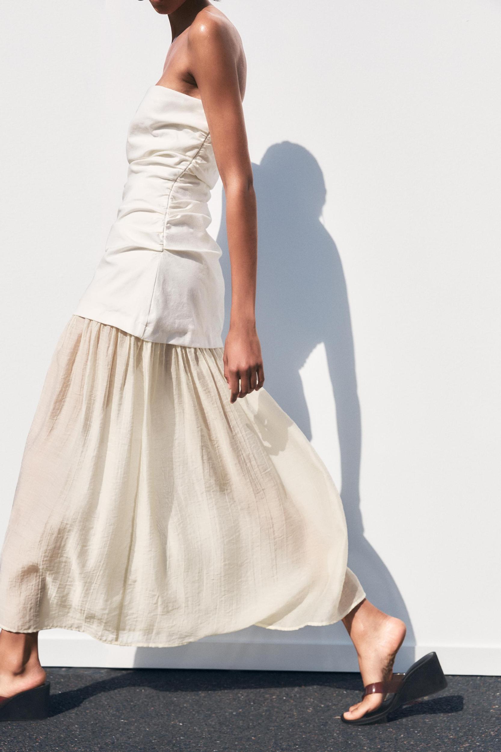 COMBINATION STRAPLESS MIDI DRESS Product Image