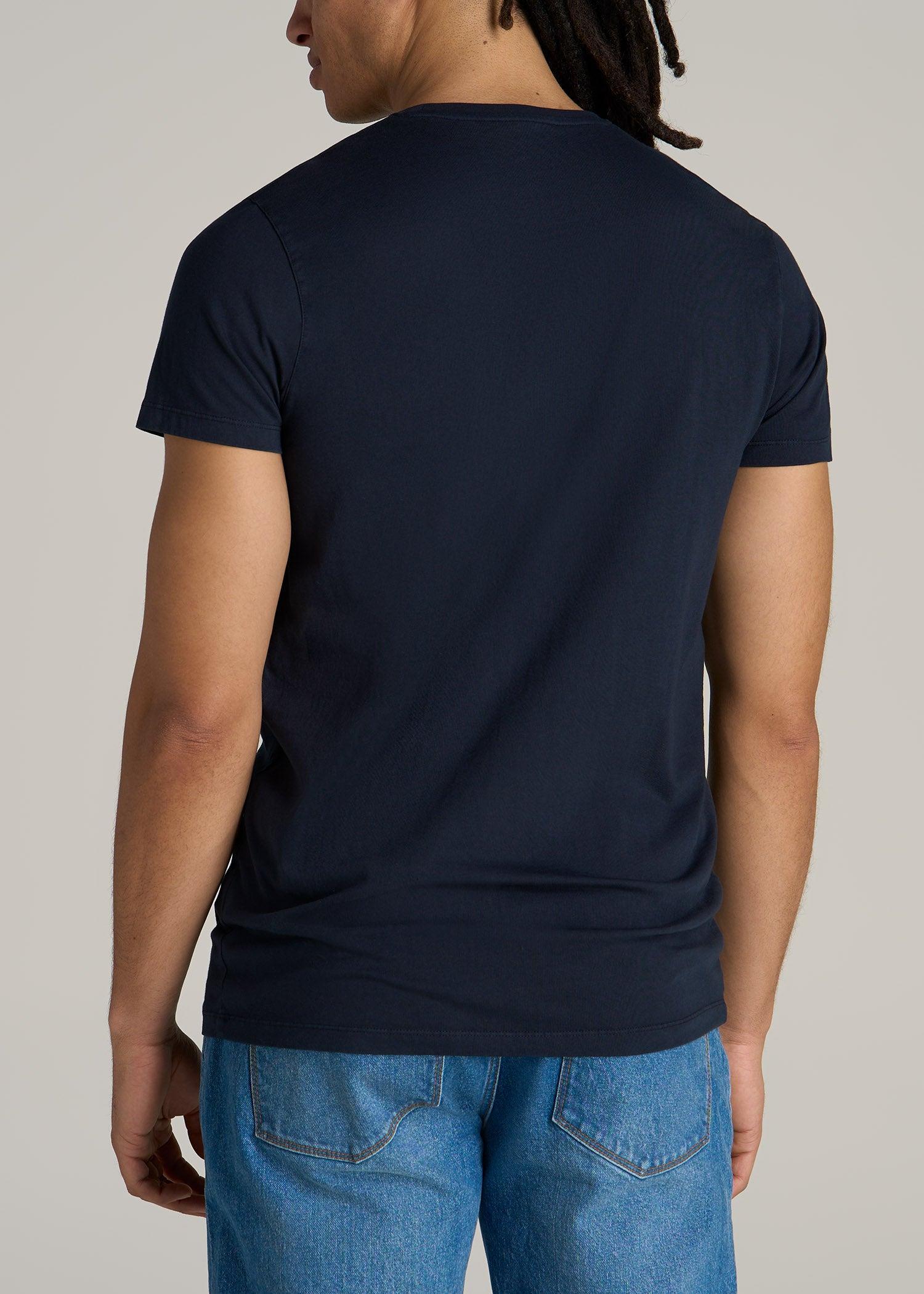 MODERN-FIT Garment Dyed Cotton Men's Tall T-Shirt in Evening Blue Product Image