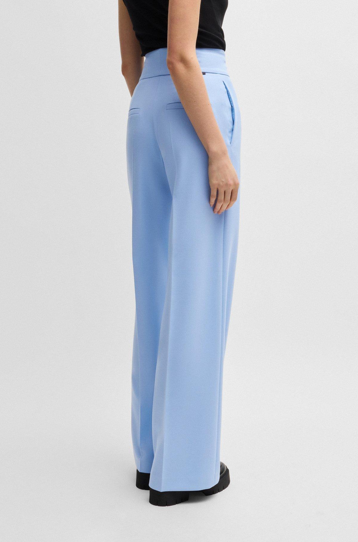 Regular-fit high-waisted trousers with flared leg Product Image