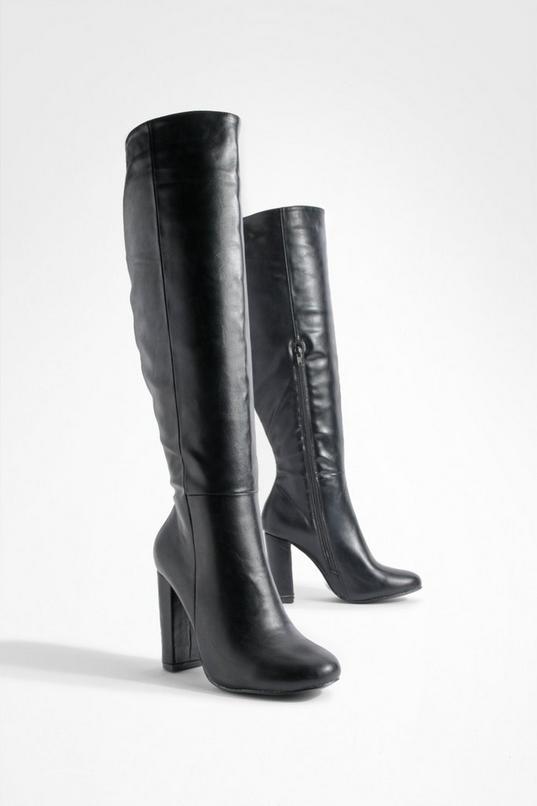 Block Heel Knee High Boots Product Image