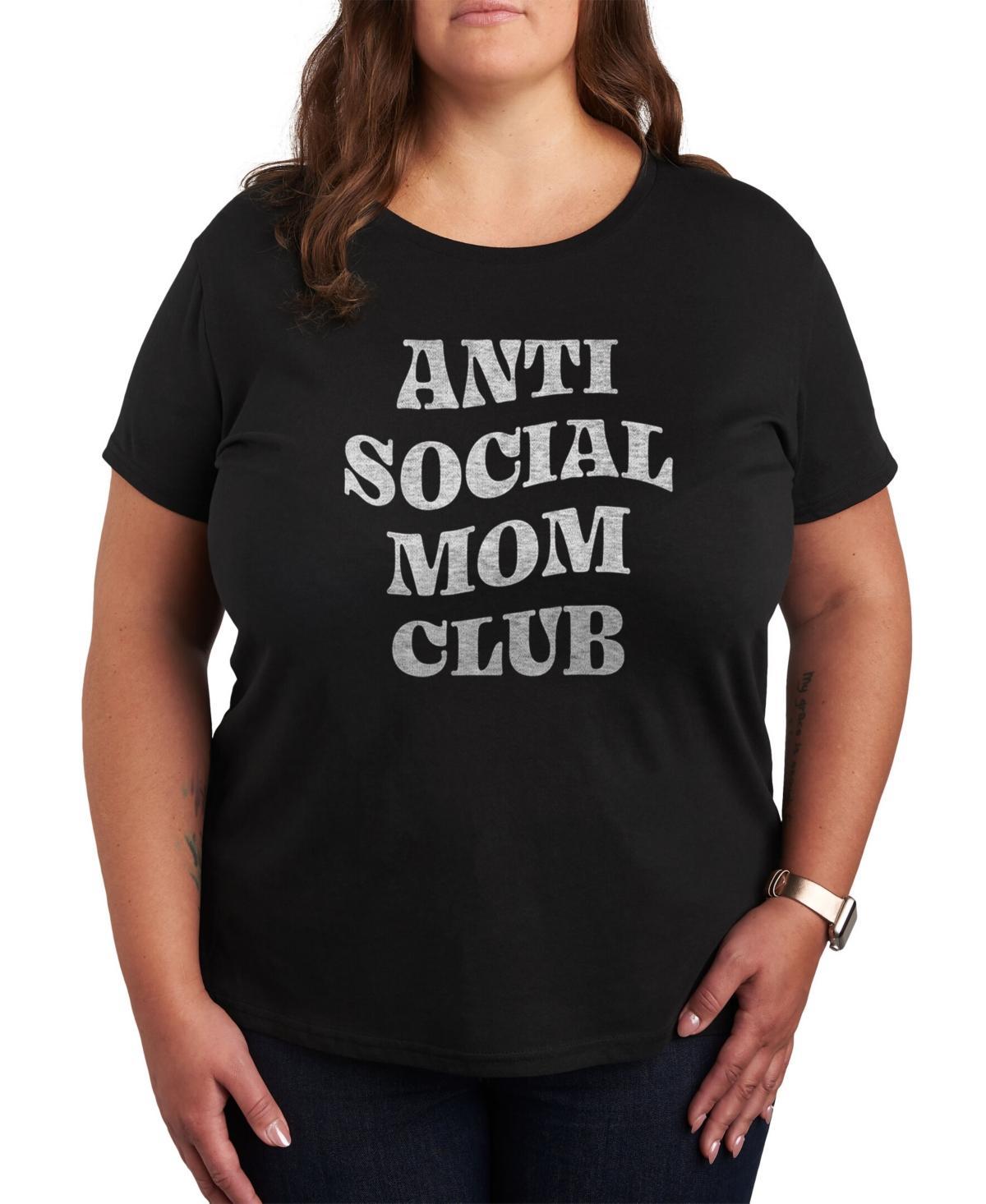 Plus Size Anti Social Mom Club Graphic Tee, Women's, Size: 2XL, Black Product Image