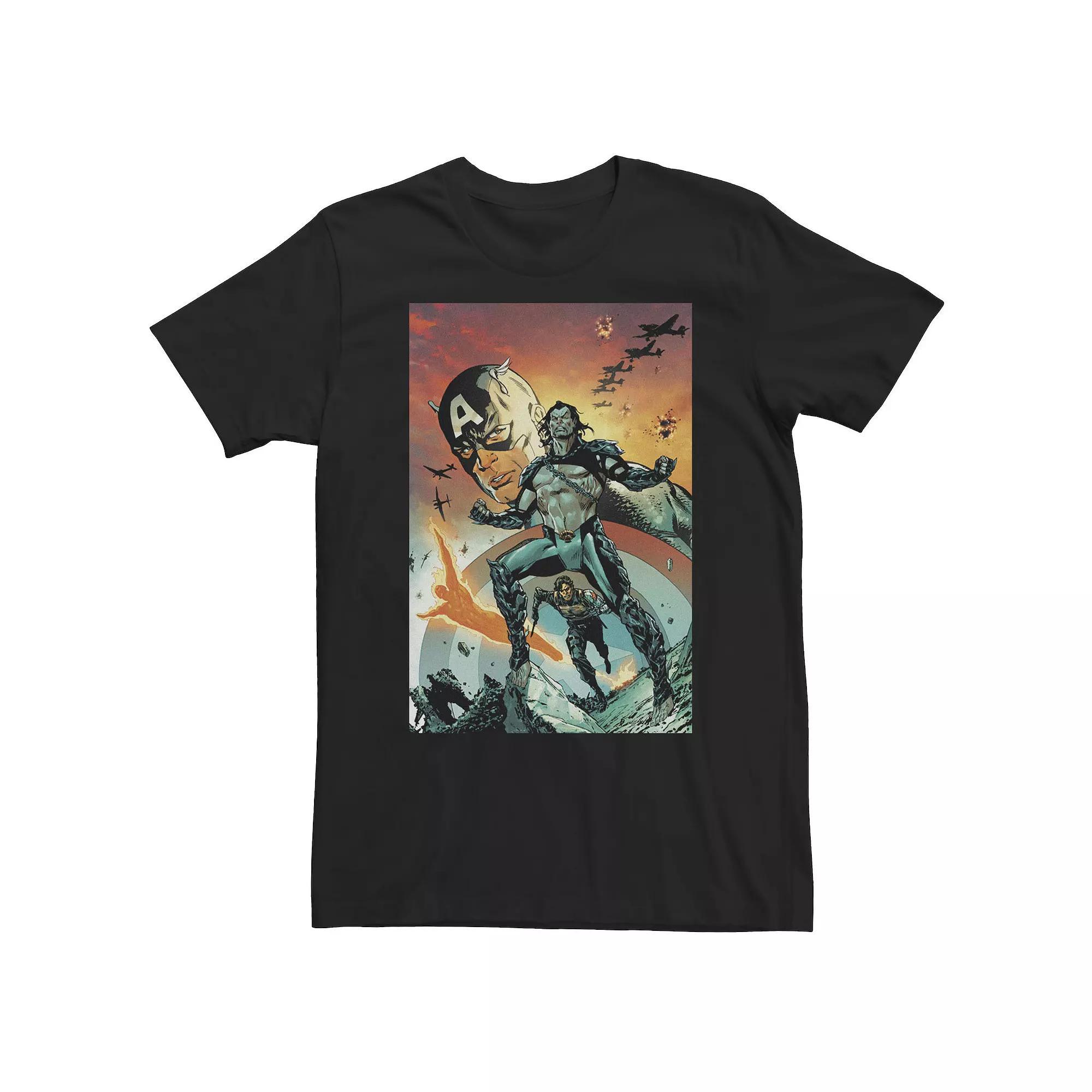 Big & Tall Marvel Comixology Captain America And Namor Comic Cover Tee, Men's, Size: Large Tall, Black Product Image