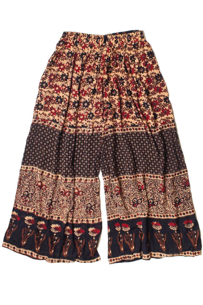 Border Print Wide Leg Pants Product Image