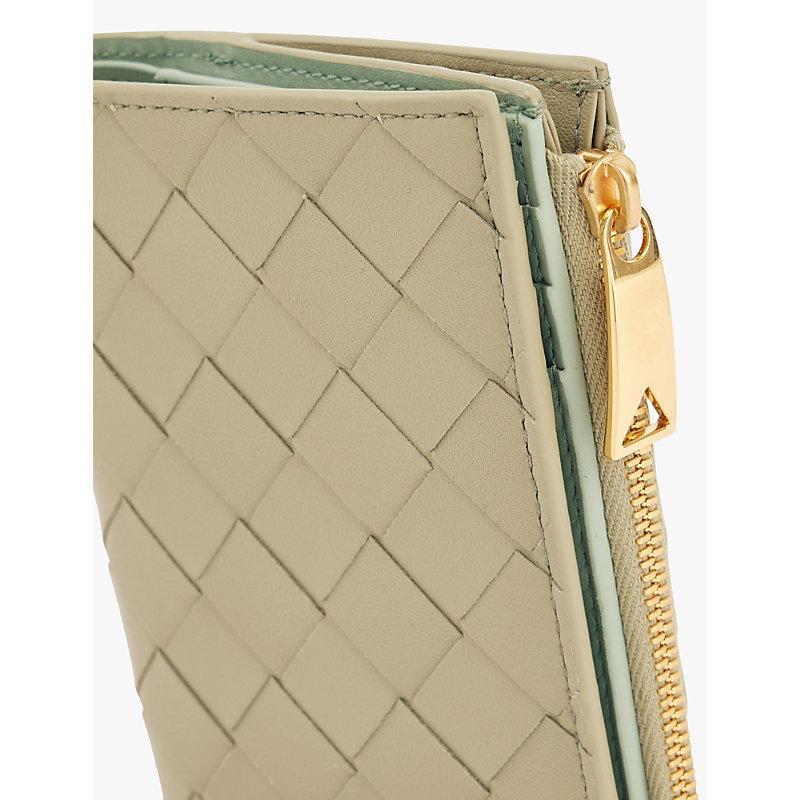 BOTTEGA VENETA Womens  Intrecciato Bi-fold Leather Wallet In Tra/tra/ne Sa-tra-g Product Image