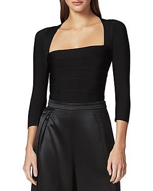 Herve Leger Icon Bandage Square Neck Top Product Image