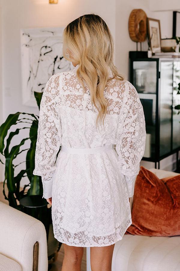 It's In The Details Lace Mini Dress in White Product Image