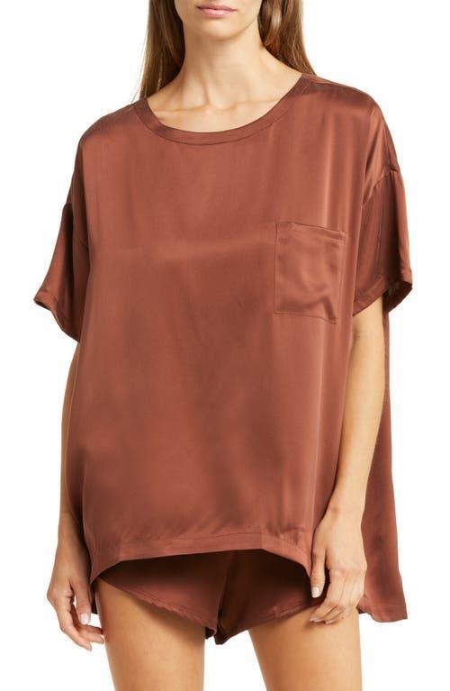 Womens Washable Silk Tee 2-Piece Pajama Set Product Image