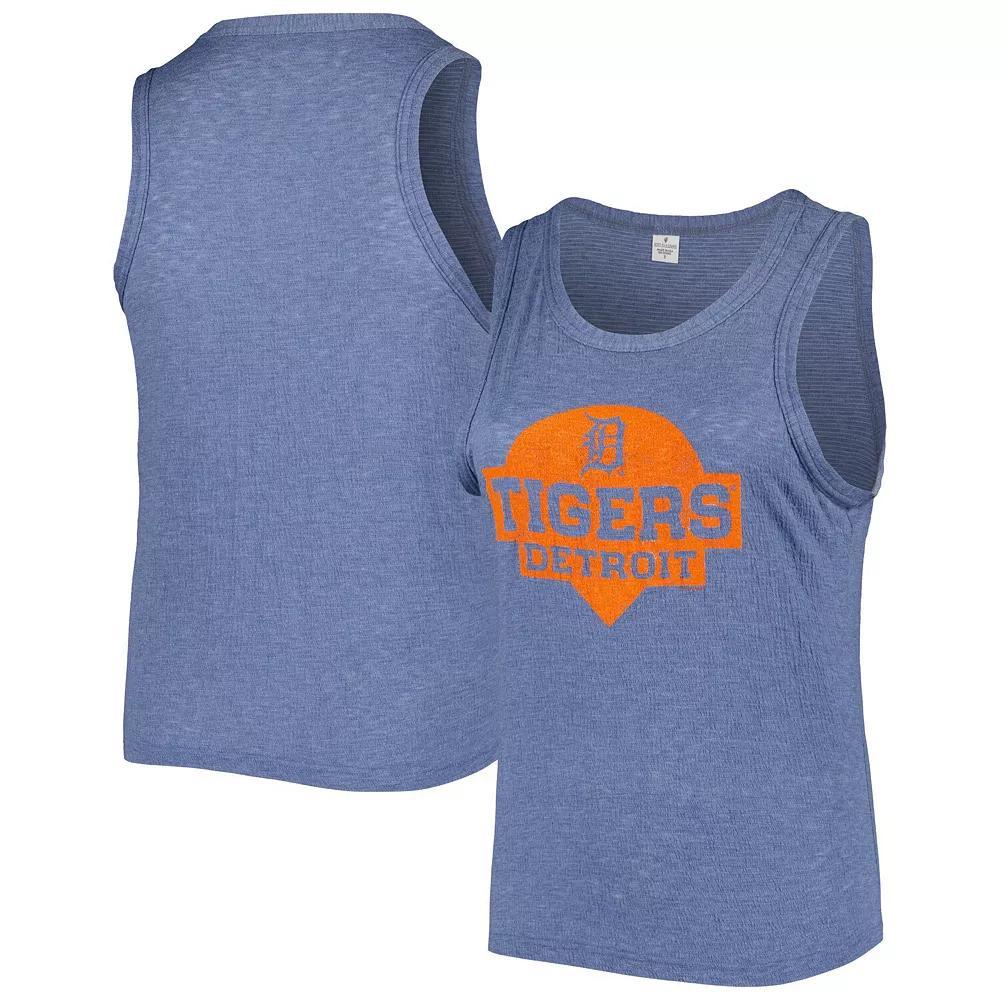 Women's Soft as a Grape Navy Detroit Tigers Plus Size High Neck Tri-Blend Tank Top, Size: 1XL, Blue Product Image
