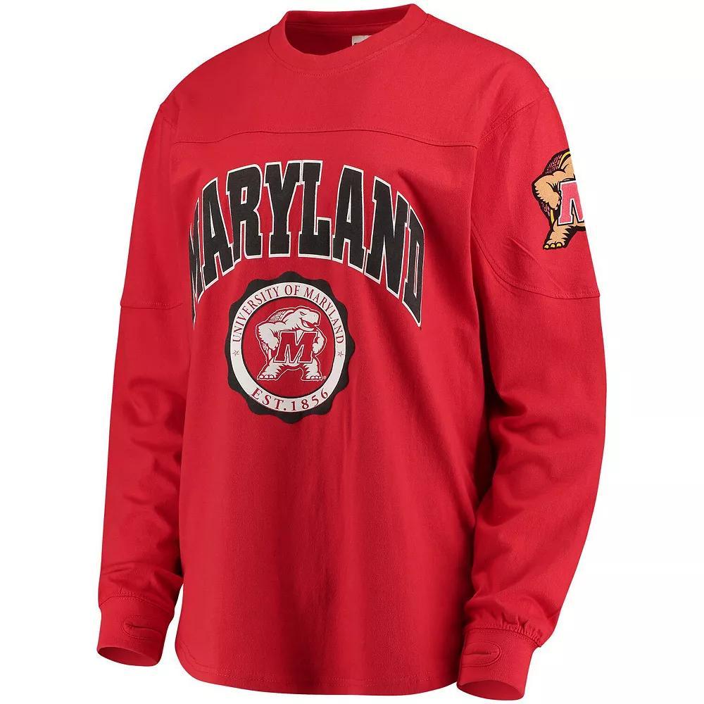 Women's Red Maryland Terrapins Edith Long Sleeve T-Shirt, Size: Small Product Image
