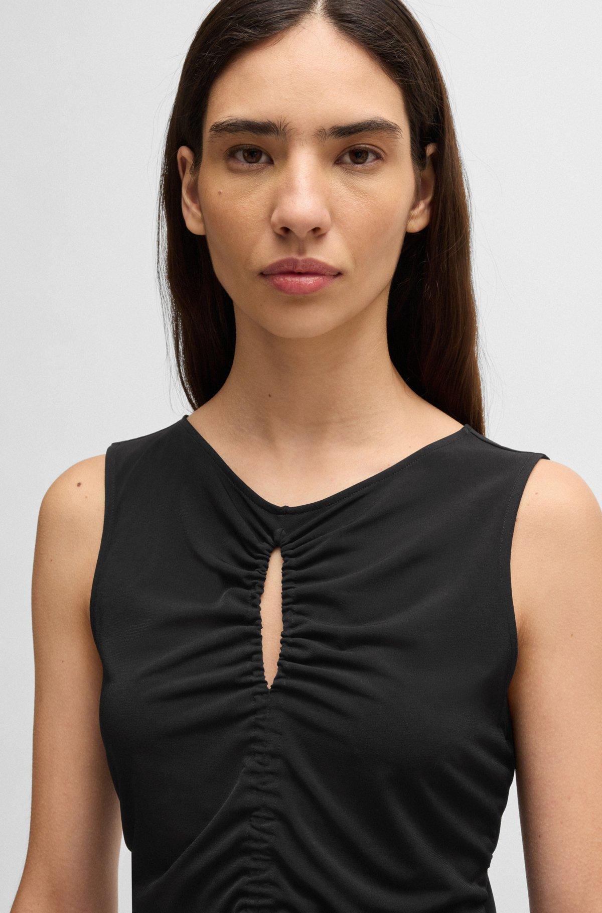 Jersey top with gathering and cut-out detail Product Image