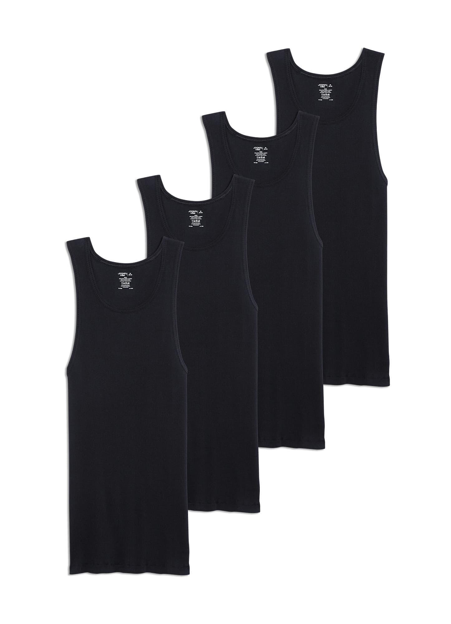 Mens Jockey 4-Pack Fitted Tank Top A-Shirts Product Image