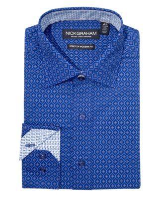 Nick Graham Mens Modern Fit Wave Medallion Dress Shirt Product Image